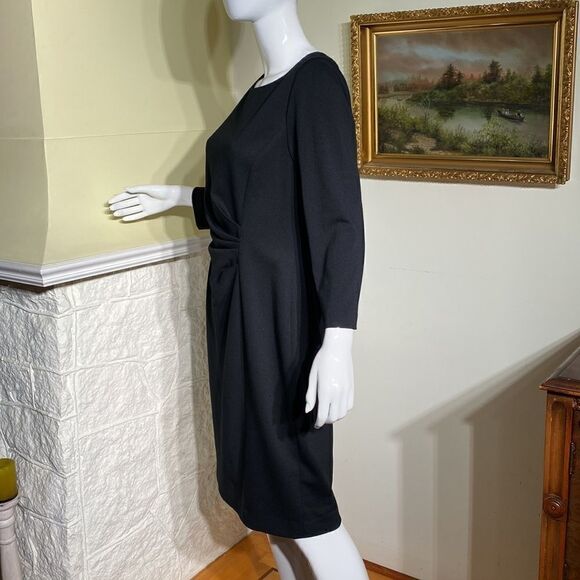 Tahari LBD Classic Fitted Rushed Waist 3/4 Length Sleeves Dress - Picture 4 of 12